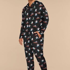 MeUndies Blue and Gray Elephant Onesie M/L